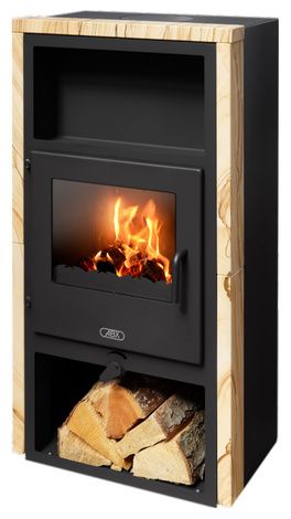 Печь-камин ABX Narvik I, черная сталь, бразильский песч.с верх. плитой в Чайковском